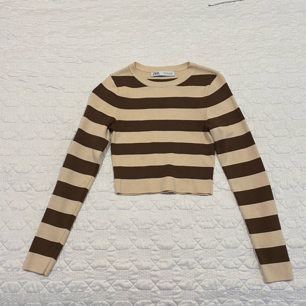 zara stripped knit long sleeve